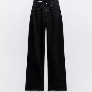 Zara High Rise Wide Leg Black Women's Jeans